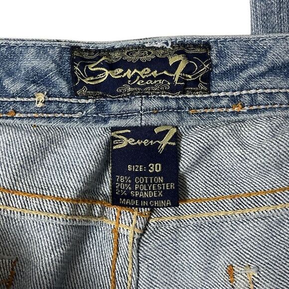 VNT Y2K 7Seven For All Mankind Light Colored Faded Low Rise Jean Size 30 - Picture 4 of 7